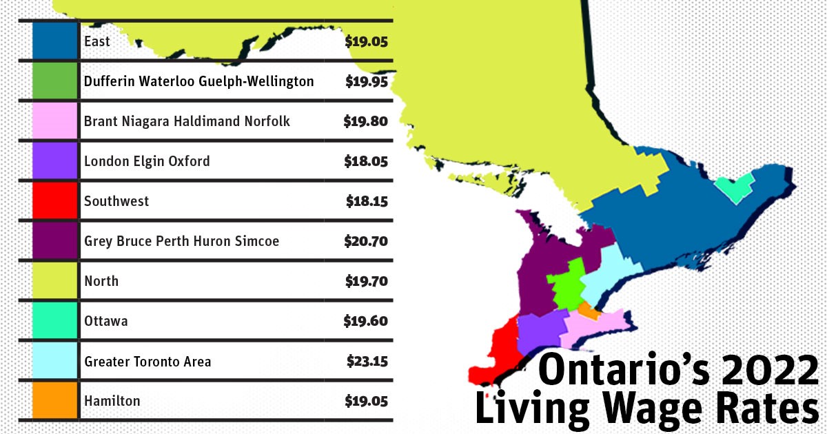 By The Numbers Here S The Living Wage In 10 Ontario Regions TVO Today   Olwn Map 