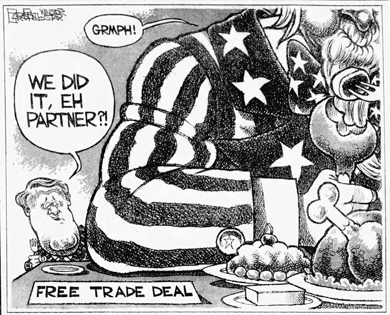 Pro Ree Tradi Pro Free Trade Political Cartoon